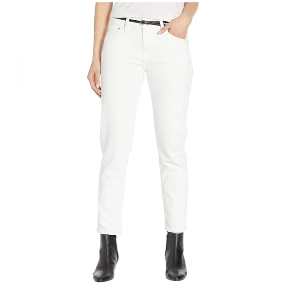 AG Adriano Goldschmied The Tomboy Crop Relaxed Straight Leg Jeans White Size 28 - Picture 4 of 12